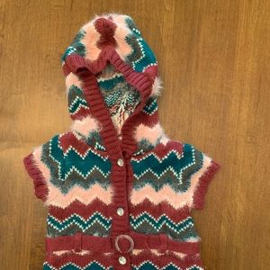 Toddler Girls Chevron Hoodie Cardigan